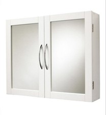 Lenna White Double Cabinet with Mirrored door (H)500mm (W)600mm