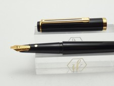 Osmiroid Black Cartridge Fountain Pen, GT, B4 GP Steel Calligraphy Nib *MINT*