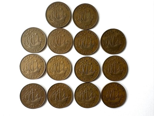 British 1938 1952 d set - british, ½d