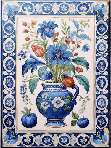 Tile mural flowers - mural, floral