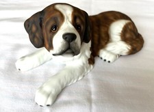 St Bernard pottery dog by HHH Ltd - matt finish -  24cm long - as images