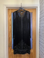 Ronald Joyce Two-Piece Vintage Sequin Evening Dress & Chiffon Jacket - Size 12
