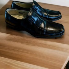 UK 7 Florsheim Royal Imperial Brynner Mens Dress Shoe Black Leather Size Slip-on