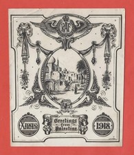 WW1 PALESTINE RAF ' CHRISTMAS GREETINGS FROM PALESTINE ' PHOTO XMAS CARD 1918