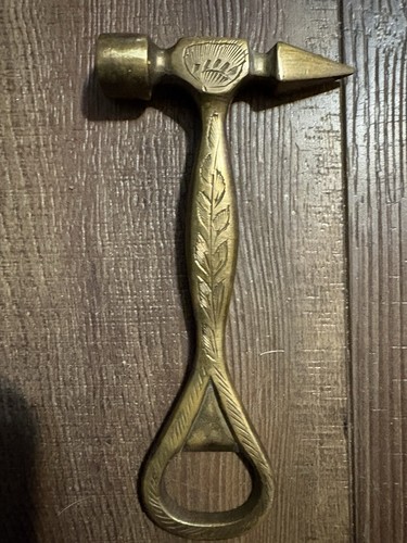 Vintage solid brass hammer - brass,