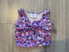 Build A Bear Wardrobe BAB Purple Pink Floral Sleeveless Top 