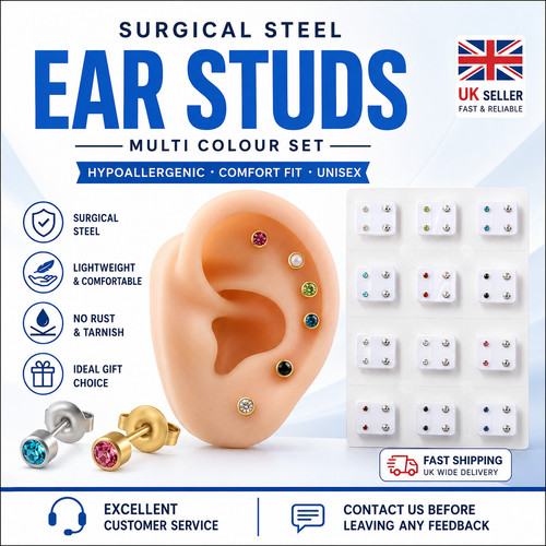 Stainless steel stud - steel, cz