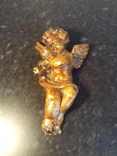 Vintage plaster cherub angel - vintage,