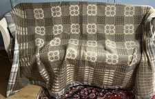 No Reserve Antique Welsh Tapestry Blanket Use As Is Or For Expert TLC 70" x 88"