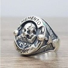 Memento Mori Skull Silver Ring