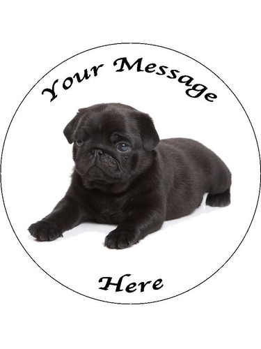 Novelty personalised black - novelty, pug