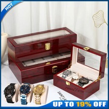 3-12 Grids Wooden Watch Box Jewellry Display Storage Organiser Case Gift For Men