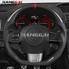 Carbon Fiber Customized Perforated Leather Steering Wheel for Subaru WRX STi 15+