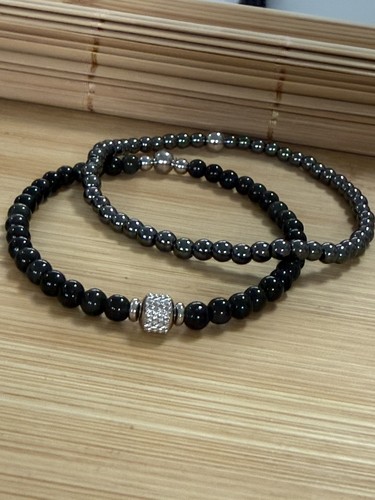 Hematite black agate gemstone - hematite,