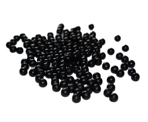 Black rubber beads 8mm - black,