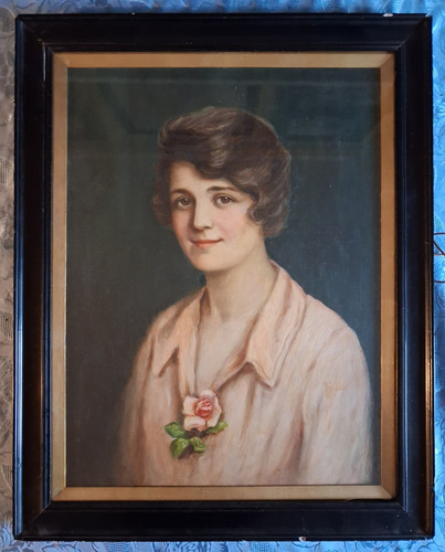 Antique edwardian portrait - portrait, oil