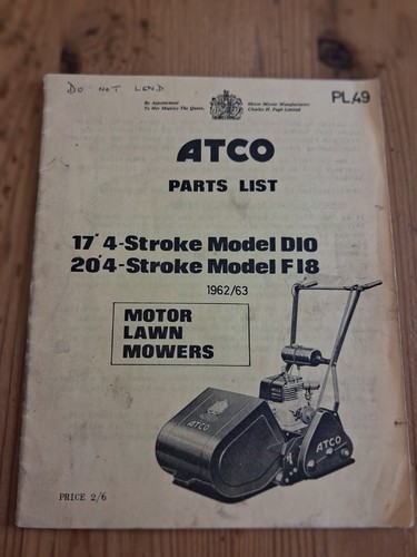 Atco vintage parts list - atco,