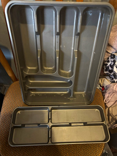 Grey plastic cutlery - plastic,