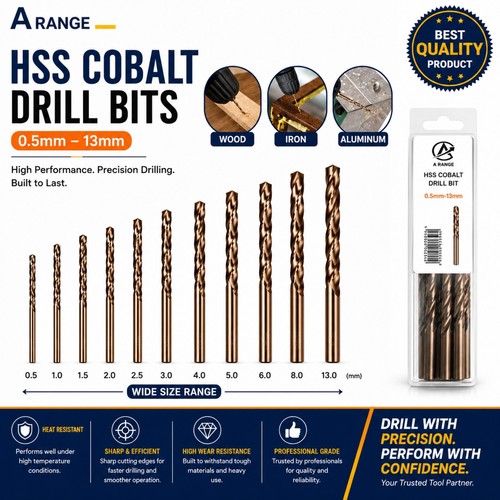 Hss gold cobalt jobber - cobalt, drill