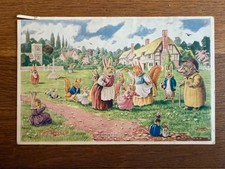 Vintage Pictorial Postcard UK ?? The Village Green Racey Helps Medici Society 