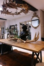 GIANT DEER ANTLER CROWN CANDLE CHANDELIER HUNTING LODGE 125cm WIDE