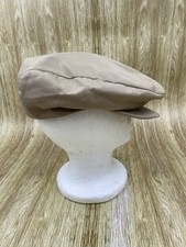 Vintage Burberrys of London Flat Cap Nova Check Lining Tan Newsboy Hat READ
