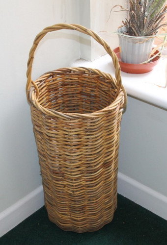 Vintage tall rattan umbrella - vintage,