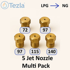 Natural Gas Jet Set - 5 Burner Hob Injector Nozzle Conversion Kit - NEW!