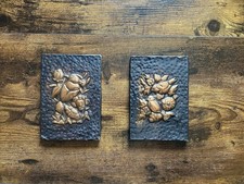 Pair Of Vintage 3d Relief Copper Wall Art Miniatures Gallery Wall Cottagecore