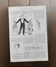 Antique 1890s Making a Ventriloquist Dummy Puppet  Book Art Print Lithograph