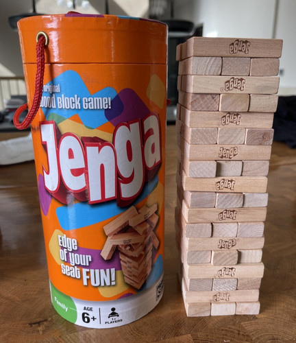 Original jenga wood block - wood, game