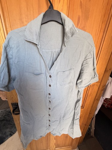 Shein blue grey buttoned - shein, blue/grey
