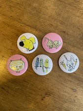 Cute Animal Pets Girly Button Badge Stocking Filler Puppy Cat Bunny Rabbit