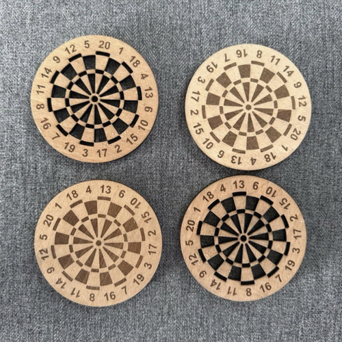 Round wooden set dartboard - wooden,