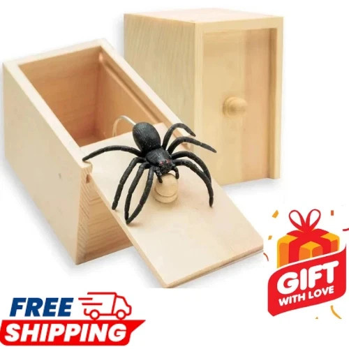 Spider box prank - a, wooden