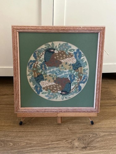 Wooden framed needlepoint - wooden,