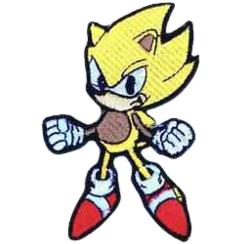 Sonic with yellow hair badge - with,