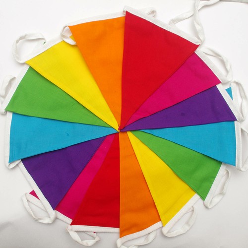 Plain fabric bunting - plain,