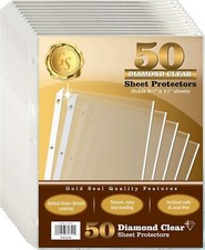 50 Count Clear Sheet Protectors 8.5 X 11 Anti Glare Top Loading Archival Safe