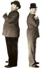 LAUREL AND HARDY LIFE-SIZE ON 2 SEPARATE QUALITY CANVAS APPROX 6 X 2 FT 