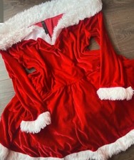Ann Summers Miss Claus Christmas Santa Dress Size 24-26 Red Faux Fur Trim