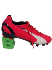 Puma evoSPEED 4 Football Boots UK 8.5 Red White Black FG Soccer Cleats #CH