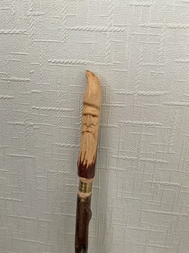 Hand carved holly walking - carved,