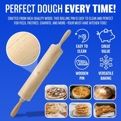 New small wooden rolling pin - small,