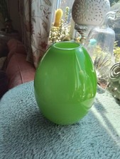 Art Glass Vase Lime Green