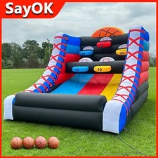 Inflatable Basketball Hoop Shot Party W/4 Ball Interactive Game School Events
