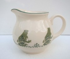 Hand Crafted Westfield Art Pottery Spongeware Frog Painted Jug