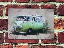Classic Volkswagen VW Vintage Camper Van Trip Vacation Plaque Sign Large 8 x 12"