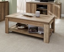 Oak Coffee Table Side End Unique 3D finish Oak Veneer Canyon