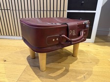 Burgundy Suitcase Stool With